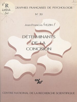 cover image of Déterminants de la concision